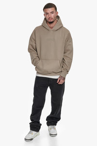 Dropsize Heavy Oversized Center HD Hoodie Simply Taupe