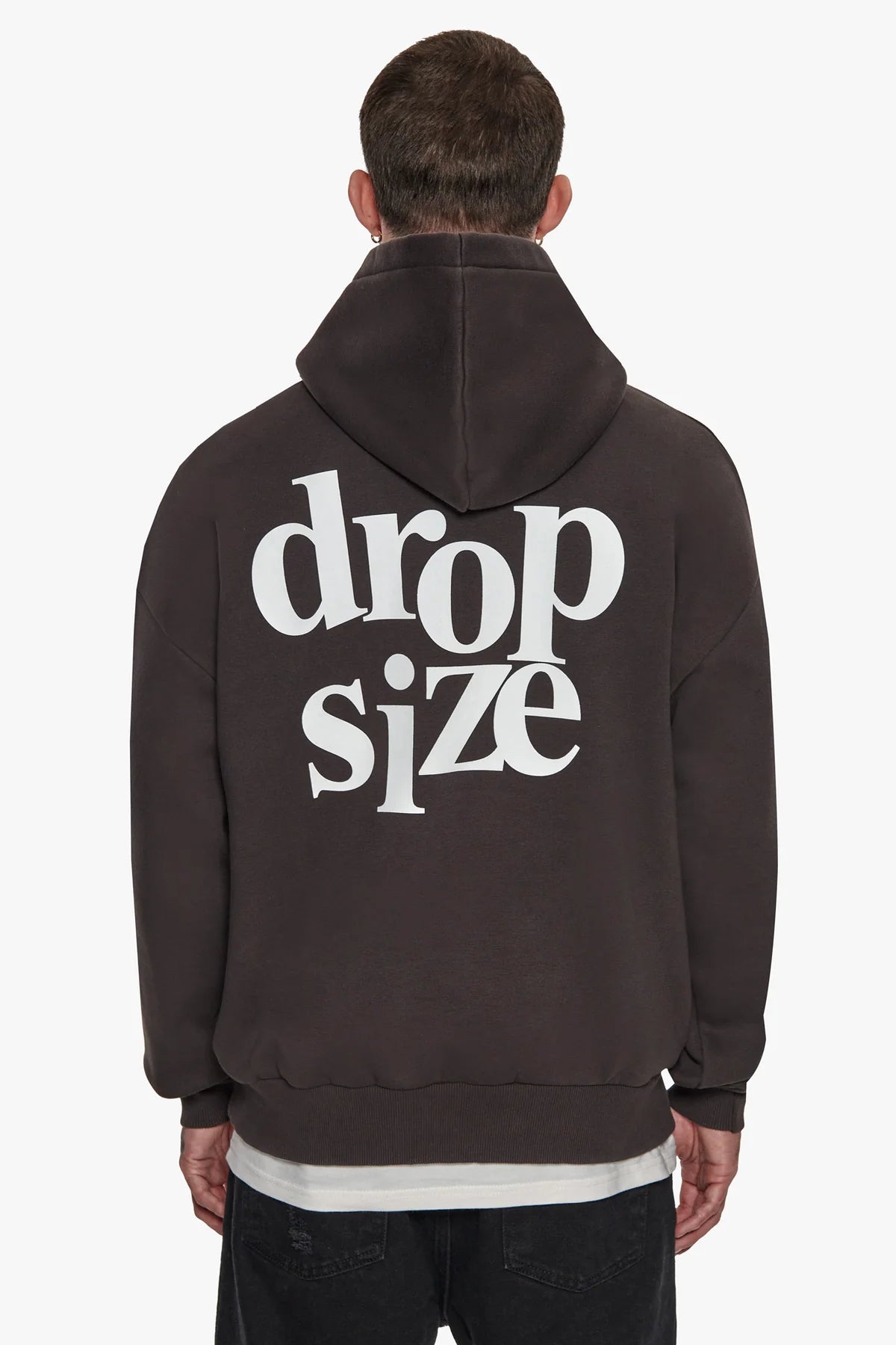 Dropsize Heavy Oversize Letters Hoodie Washed Black