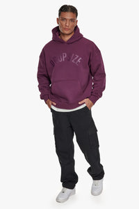 Dropsize Heavy Oversize Curved Hoodie Grape Wine