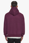 Dropsize Heavy Oversize Curved Hoodie Grape Wine