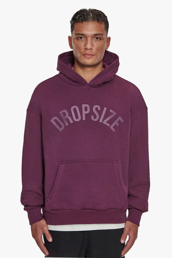 Dropsize Heavy Oversize Curved Hoodie Grape Wine