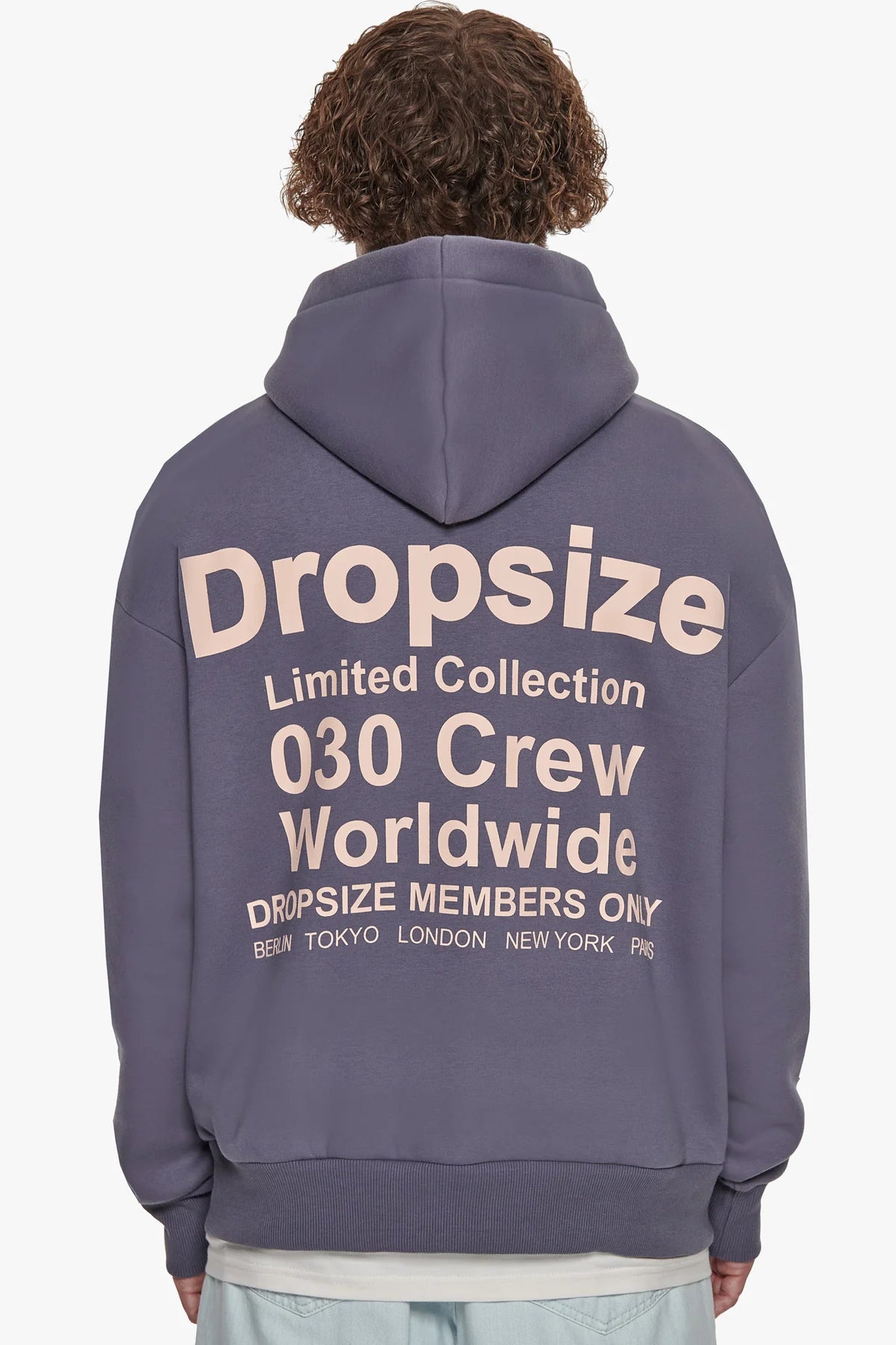 Dropsize Heavy Oversize Members Only Hoodie Blue Granite