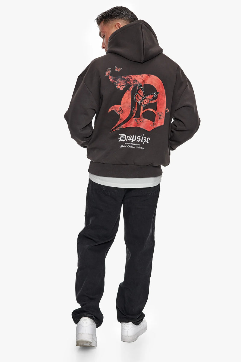 Dropsize Heavy Oversized in House Hoodie Washed Black