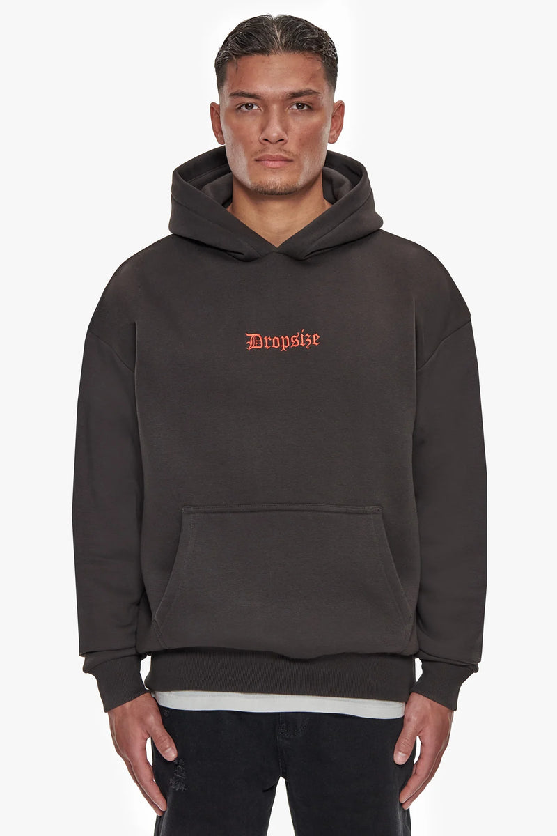 Dropsize Heavy Oversized in House Hoodie Washed Black