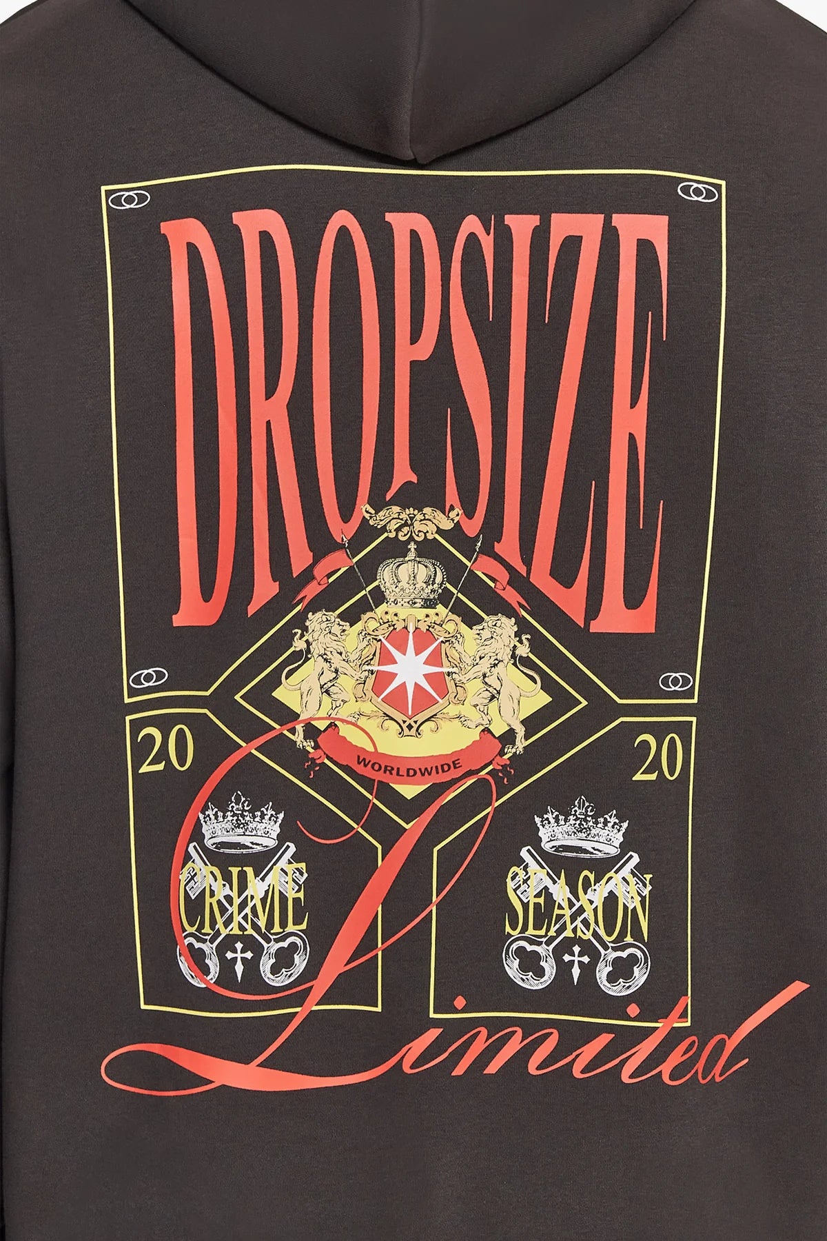 Dropsize Big Logo Design Hoodie Washed Black