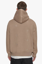 Dropsize Heavy All Over Embo Hoodie Silver Mink