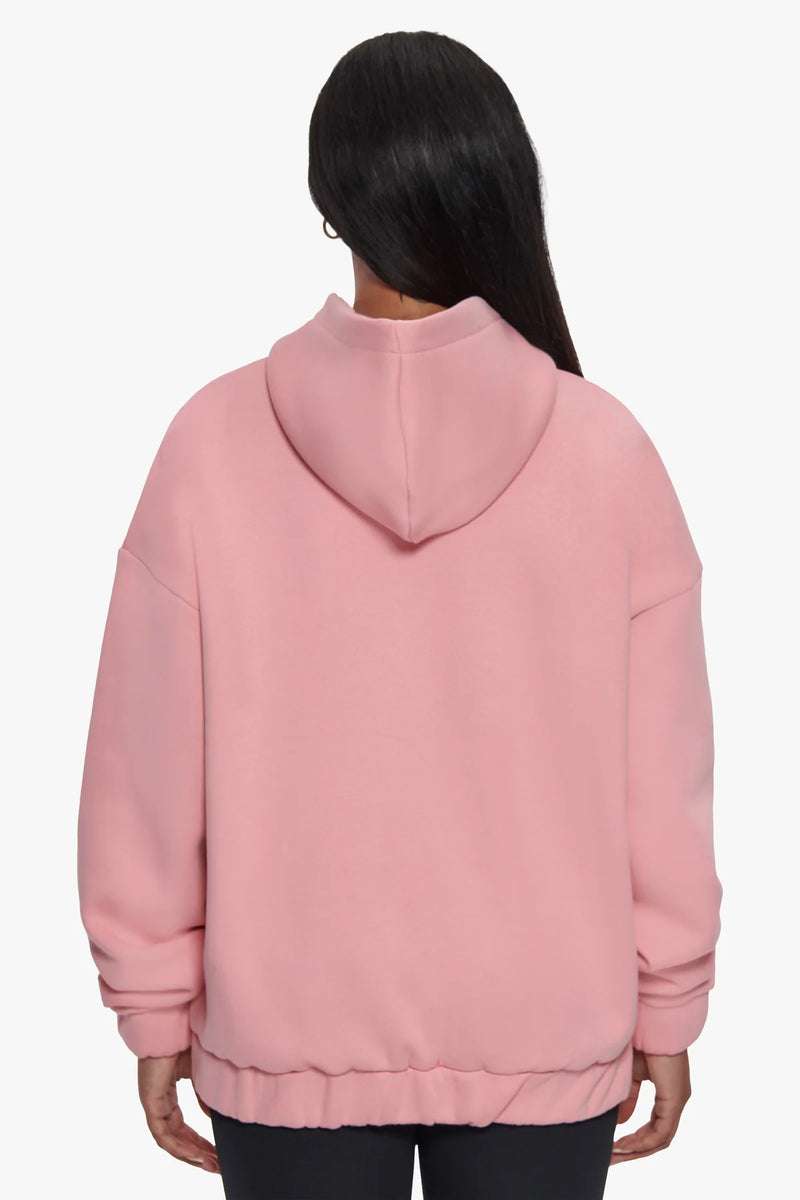 Dropsize Heavy Oversize Zip Hoodie Women Pink
