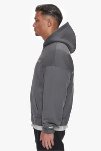 Dropsize Heavy Oversized Legends Zip Hoodie Grey