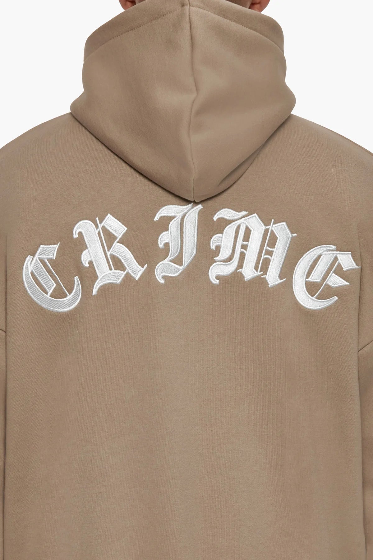 Dropsize Heavy Oversize Crime Zip Hoodie Silver Mink