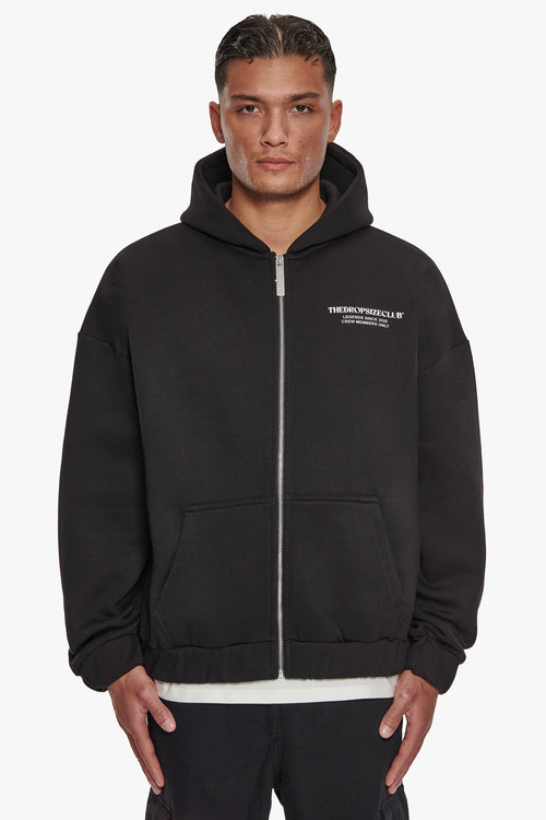 Dropsize Super Heavy Oversize TDC Zip Hoodie Black