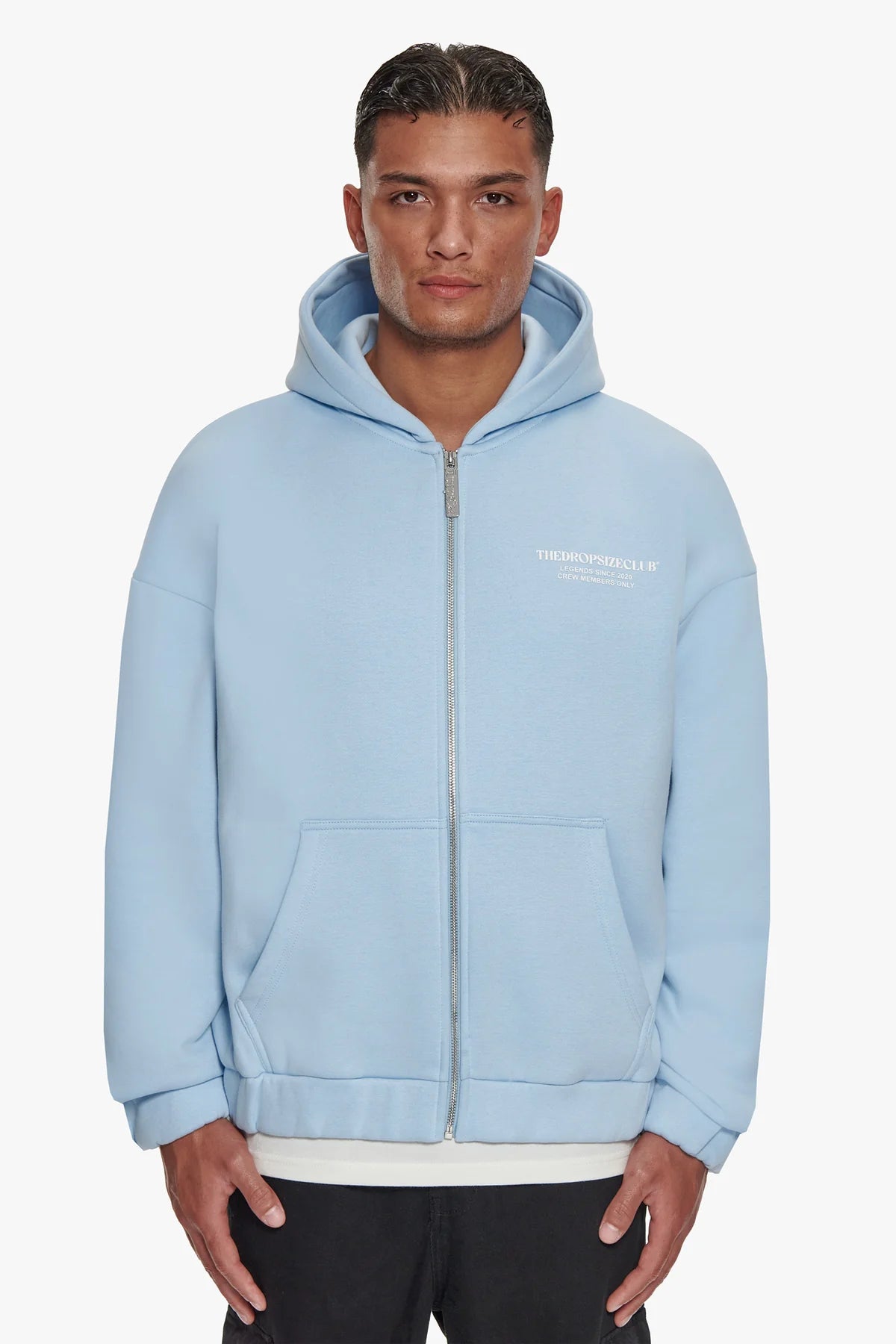 Dropsize Super Heavy Oversize TDC Zip Hoodie Baby Blue