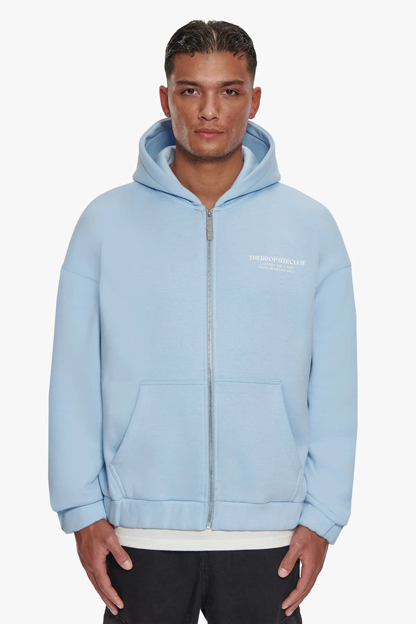 Dropsize Super Heavy Oversize TDC Zip Hoodie Baby Blue