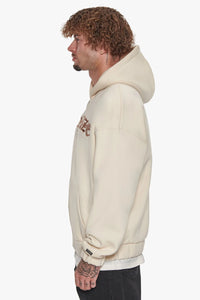 Dropsize Super Heavy Oversize Mid Front Embo Zip Hoodie Coconut Milk