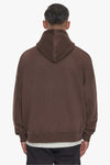 Dropsize Heavy Oversize Logo Zip Hoodie Chocolate Black