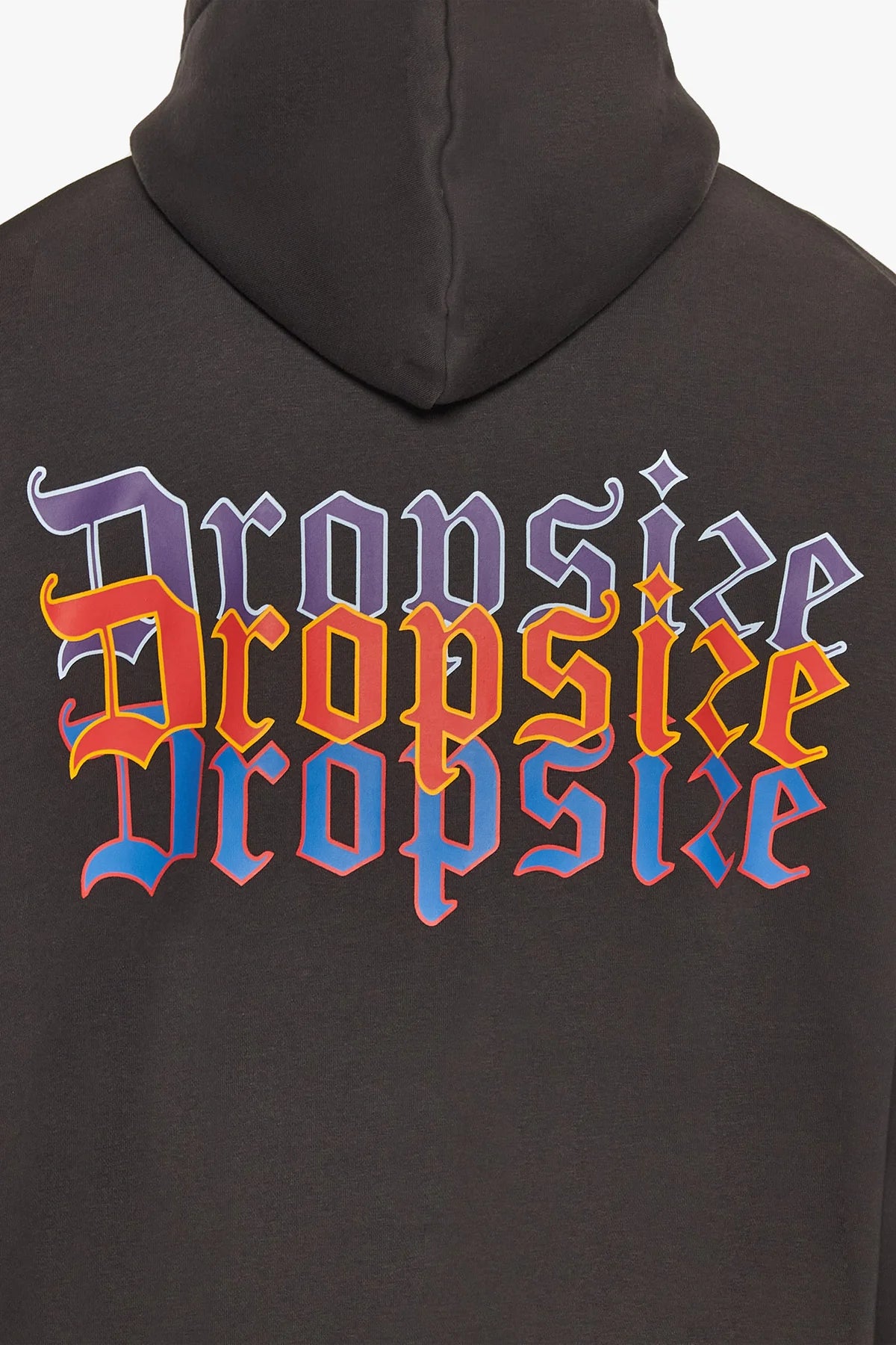 Dropsize Heavy Oversized Triple Logo Zip Hoodie Washed Black