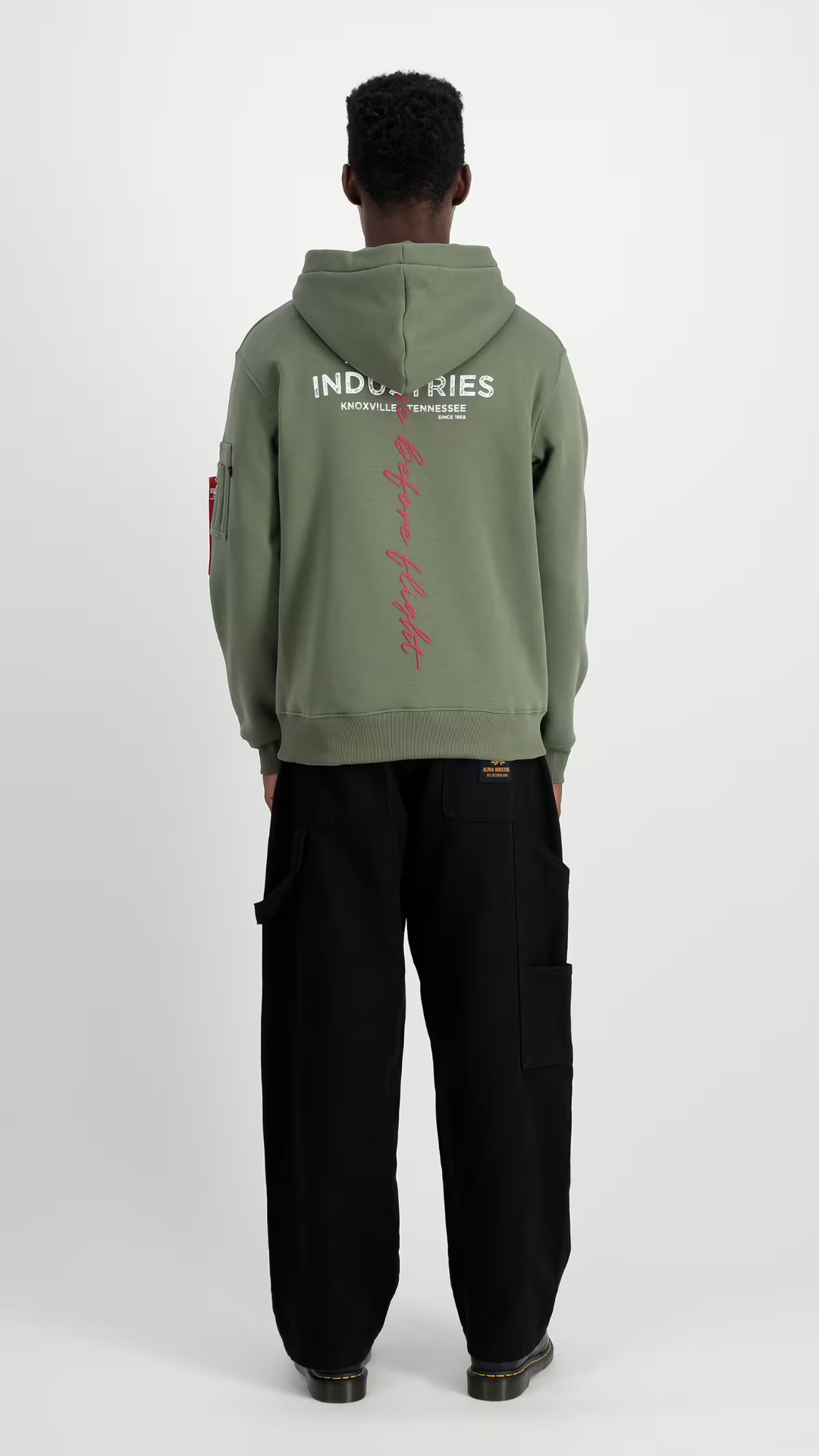 Alpha Industries Signature BP Hoodie Sage Green - Soulsideshop