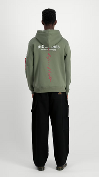Alpha Industries Signature BP Hoodie Sage Green - Soulsideshop