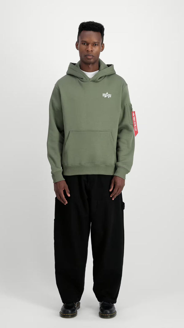 Alpha Industries Signature BP Hoodie Sage Green - Soulsideshop