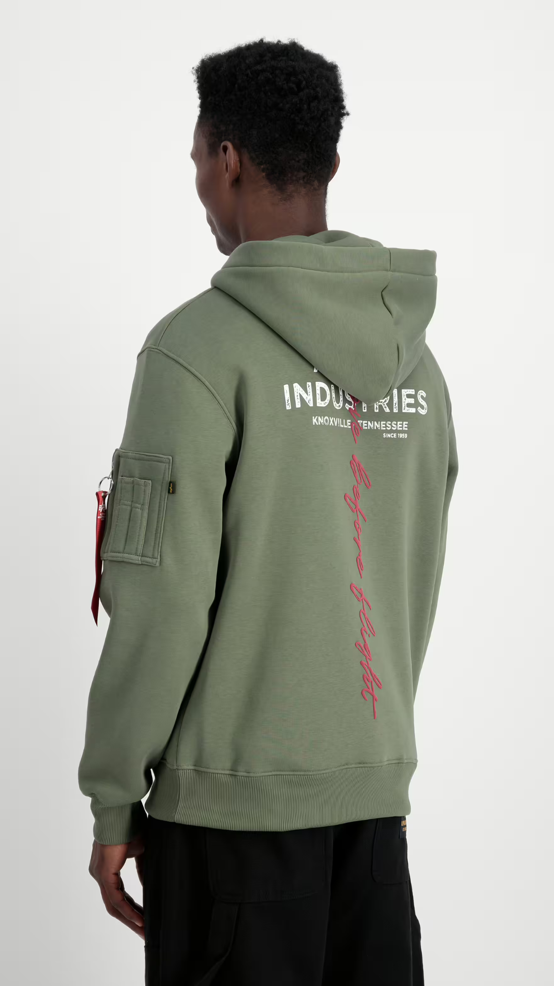 Alpha Industries Signature BP Hoodie Sage Green - Soulsideshop