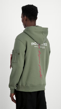 Alpha Industries Signature BP Hoodie Sage Green - Soulsideshop