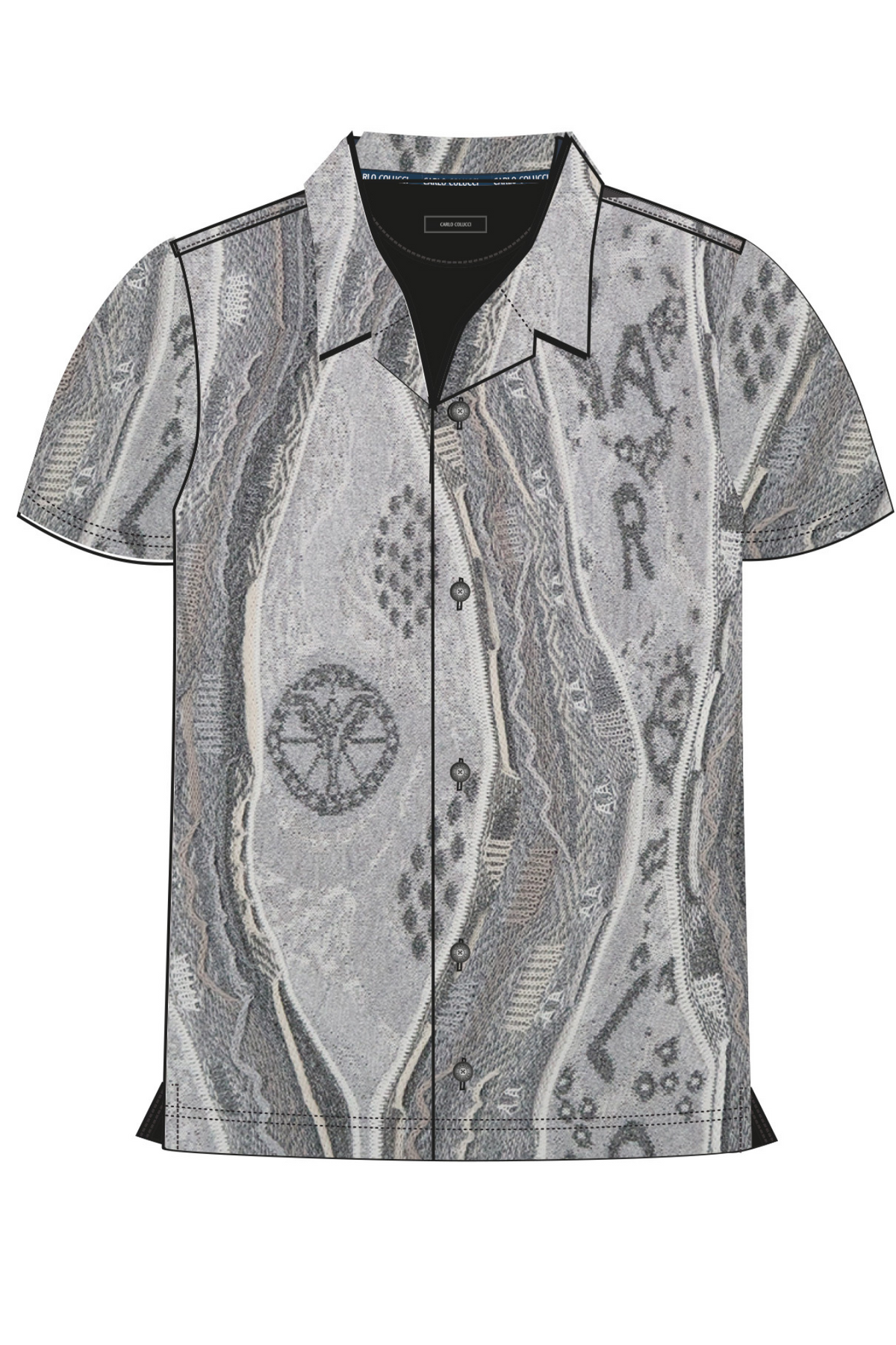 Carlo Colucci Shirt mit Strickdruck Grey
