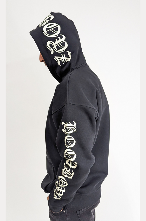 HoodBoyz Oversize Gothik Side Hoodie Black
