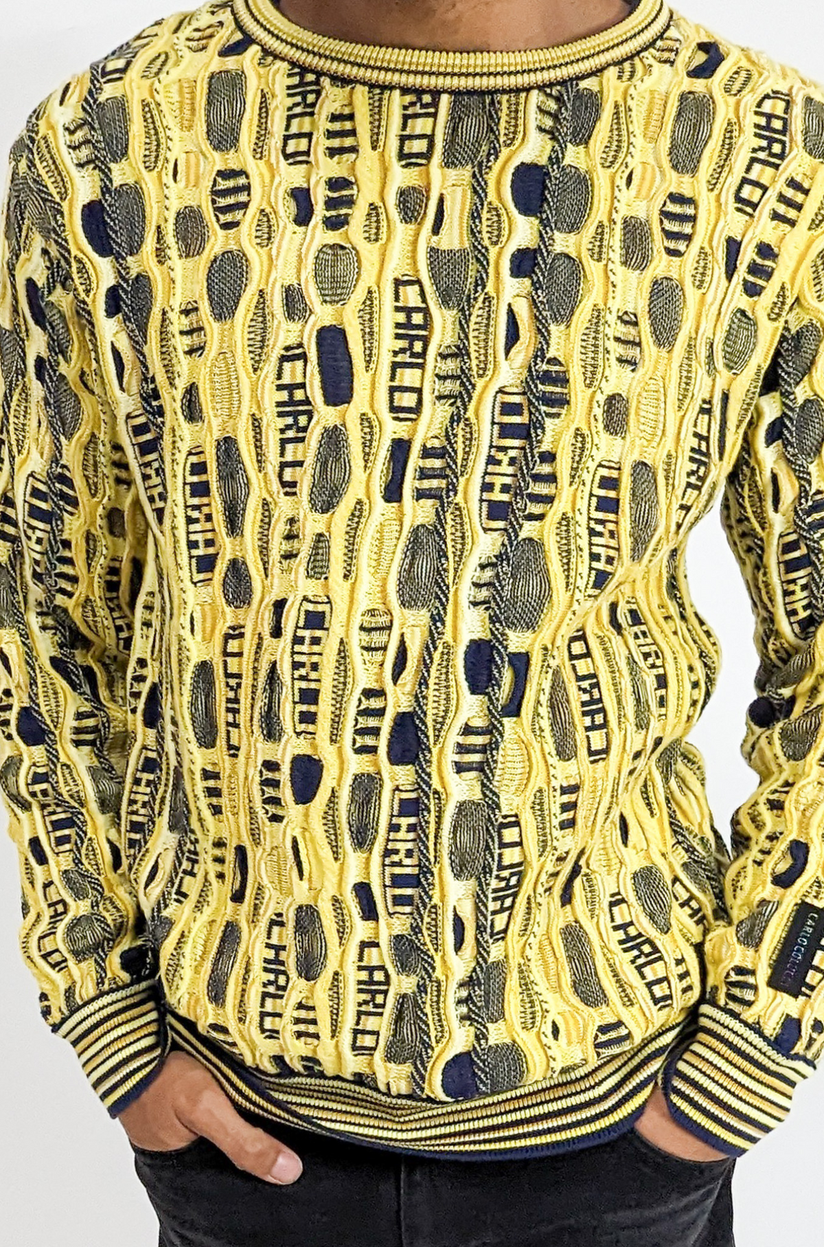 Carlo Colucci Strick Pullover Yellow