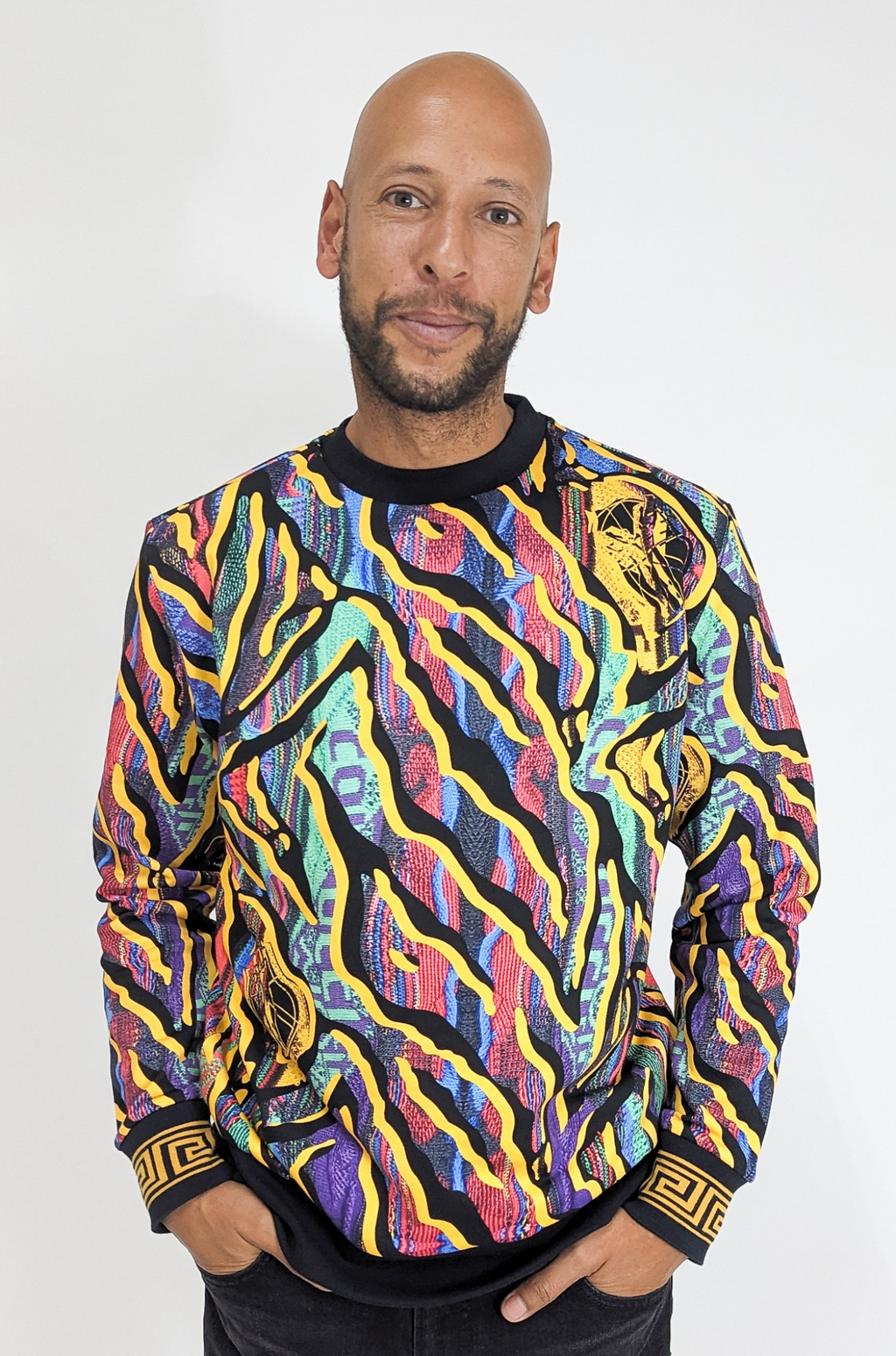Carlo Colucci Sweatshirt Animal Print Black/Multicolor
