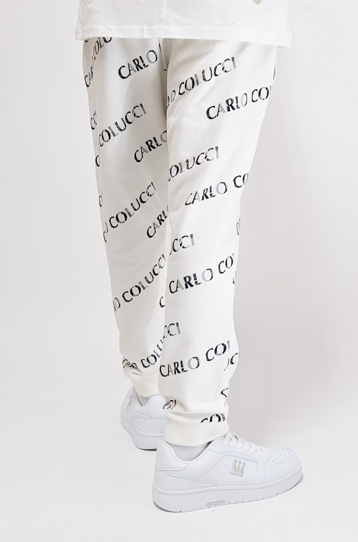 Carlo Colucci All Over Logo Sweatpants White