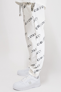 Carlo Colucci All Over Logo Sweatpants White