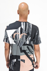 Carlo Colucci T-Shirt Print Black Grey Rose
