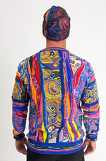 Carlo Colucci Knit Story Hoodie Blue Pink Yellow