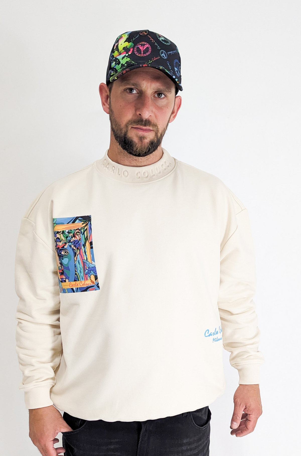 Carlo Colucci Galley Art Story Oversized Sweatshirt Off White