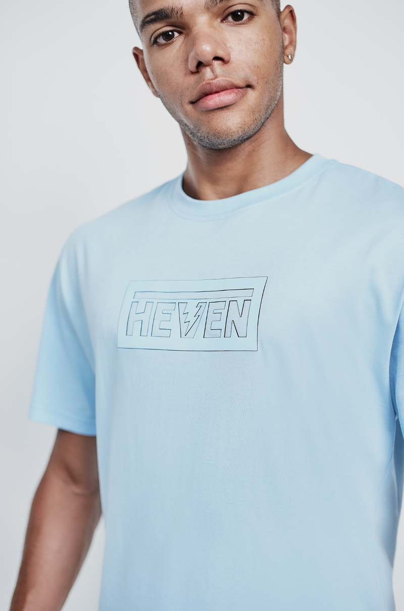Heven Day Label T-Shirt Baby Blue