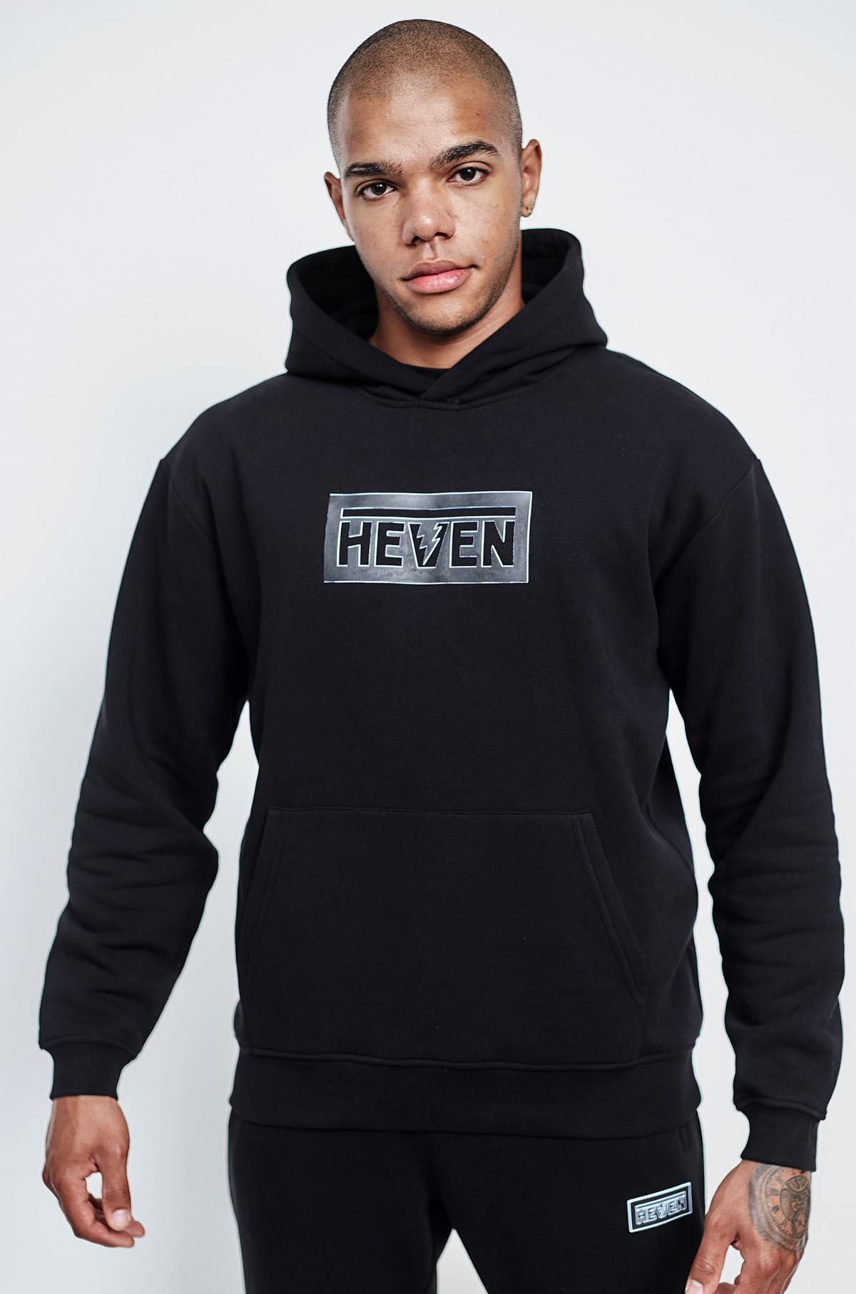 Heven Night  Hoodie Black/ Light Blue