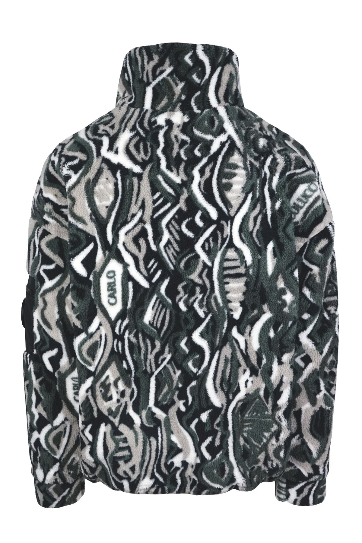 Carlo Colucci Jaquard Soft Teddy-Fleece-Jacke Black - Soulsideshop