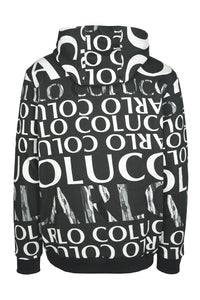 Carlo Colucci All Over Logo Hoody Black - Soulsideshop