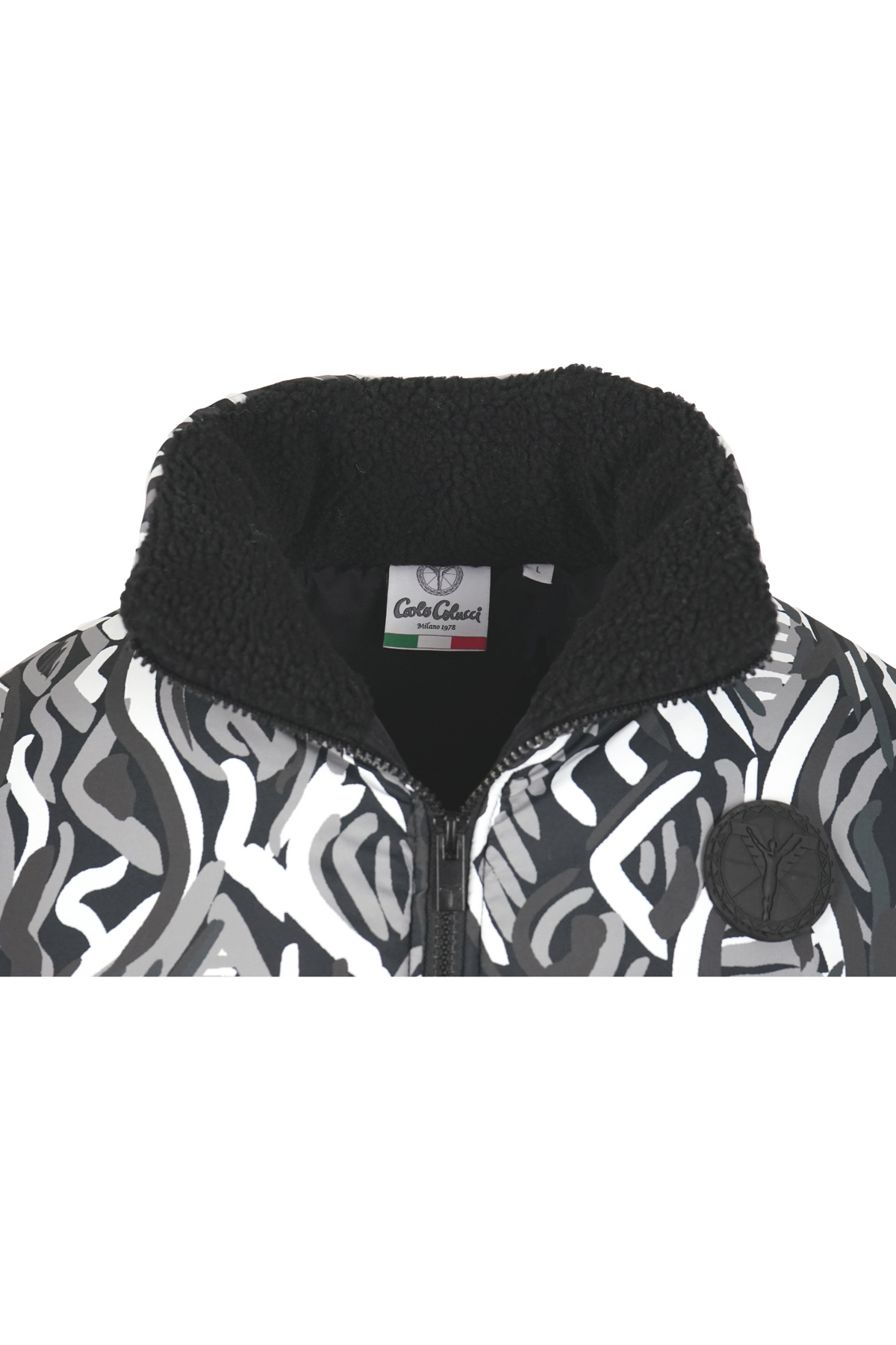 Carlo Colucci Soft Teddy-Fleece-Jacke Black - Soulsideshop