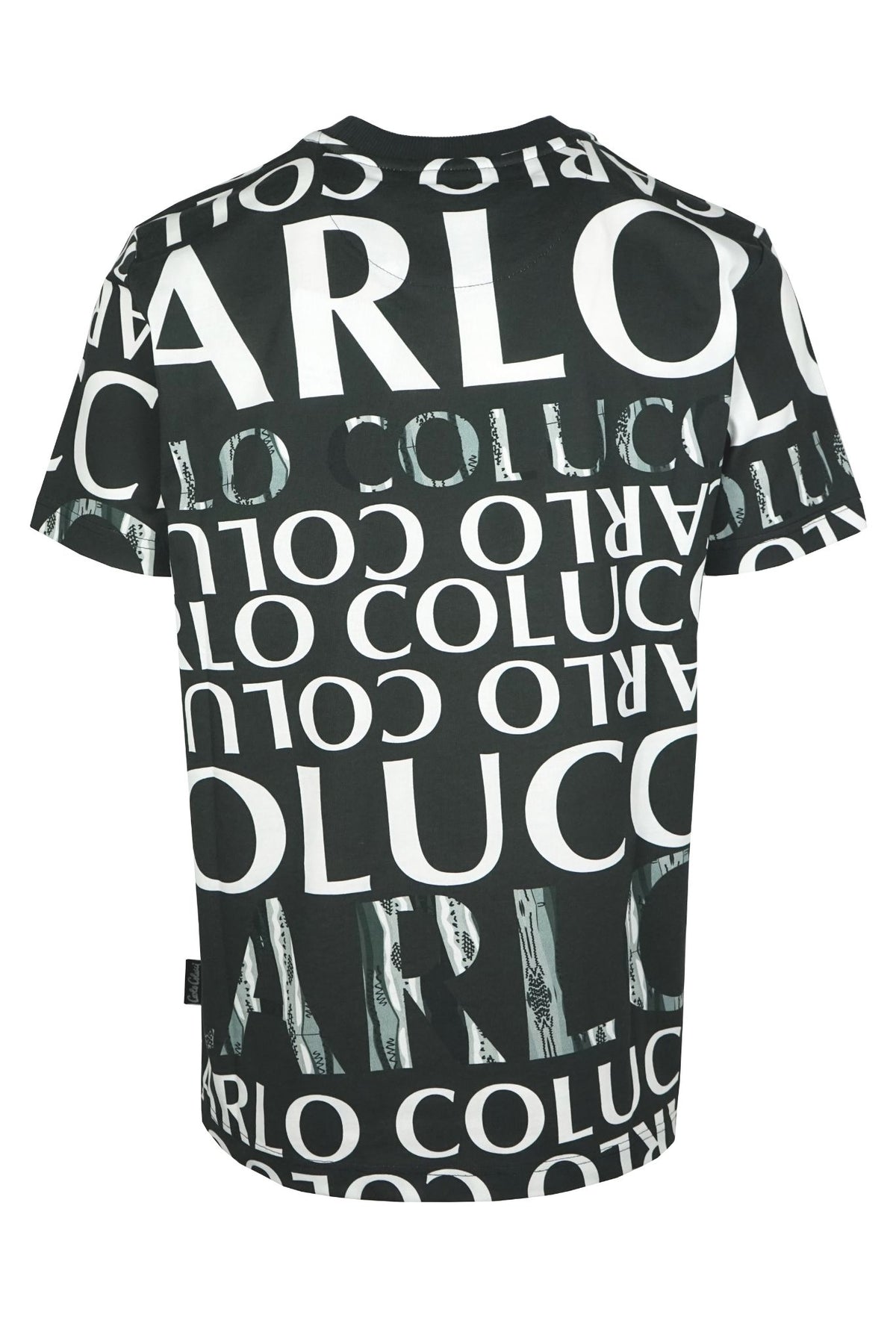 Carlo Colucci Allover Print T-Shirt Black - Soulsideshop