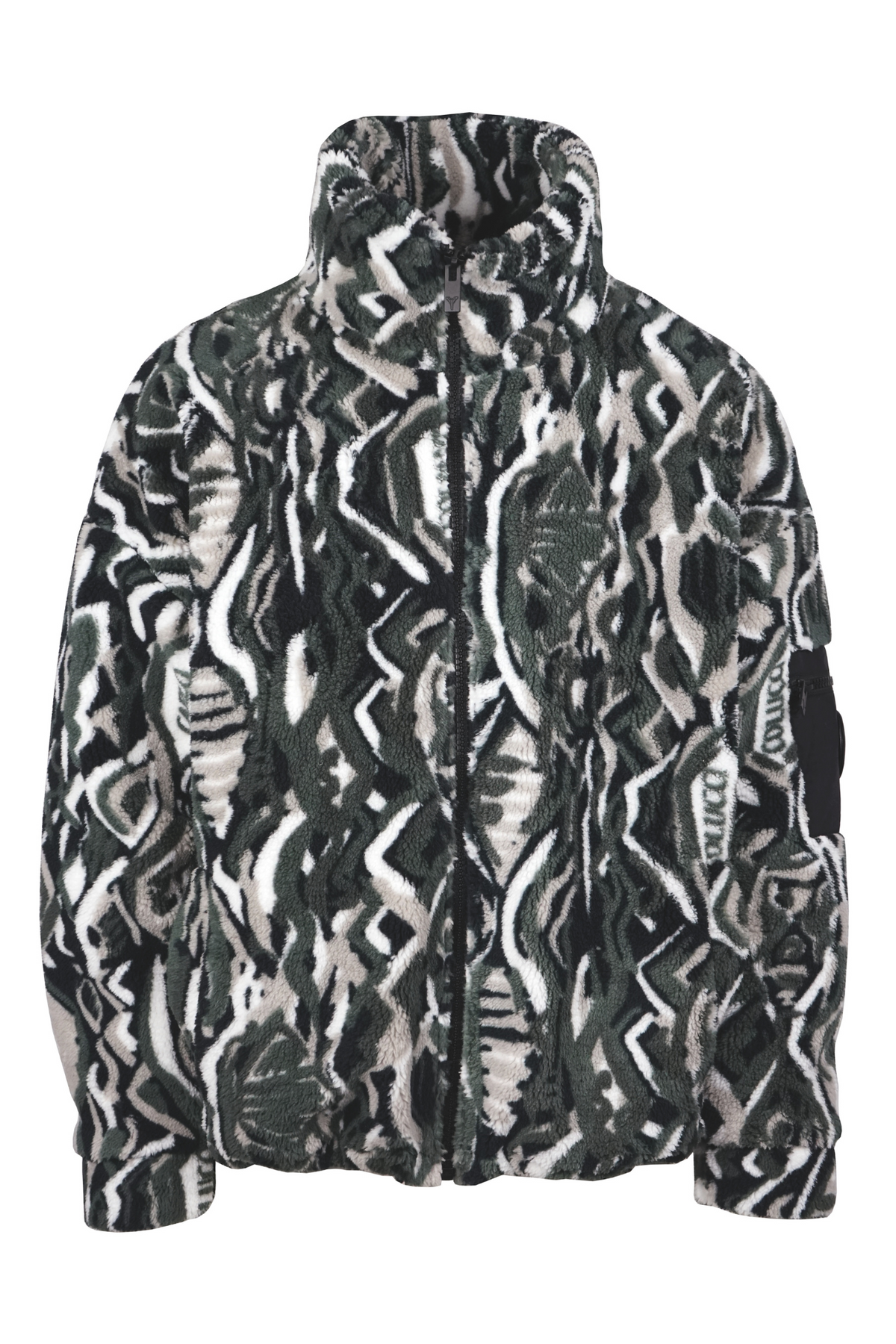 Carlo Colucci Jaquard Soft Teddy-Fleece-Jacke Black - Soulsideshop