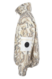 Carlo Colucci Jaquard Soft Teddy-Fleece-Jacke Creme - Soulsideshop