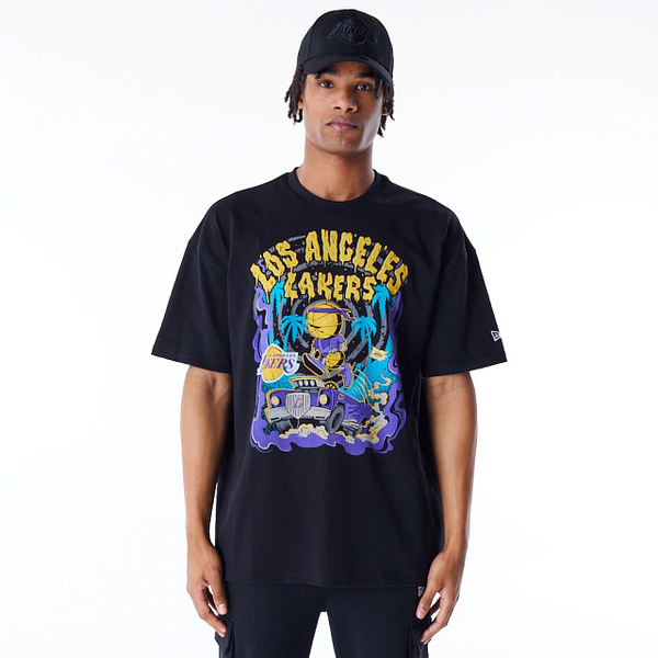 New Era Graphic Drop Shoulder Tee Los Angeles Lakers - Soulsideshop