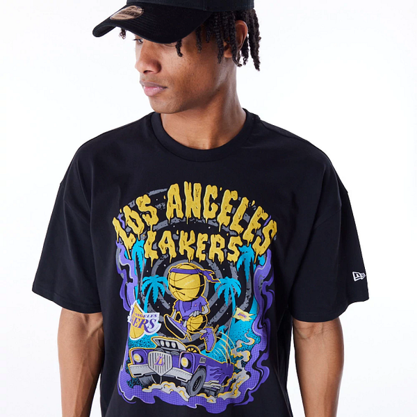 New Era Graphic Drop Shoulder Tee Los Angeles Lakers - Soulsideshop