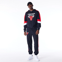 New Era Colour Block Oversize Hoodie Chicago Bulls Black/Red - Soulsideshop
