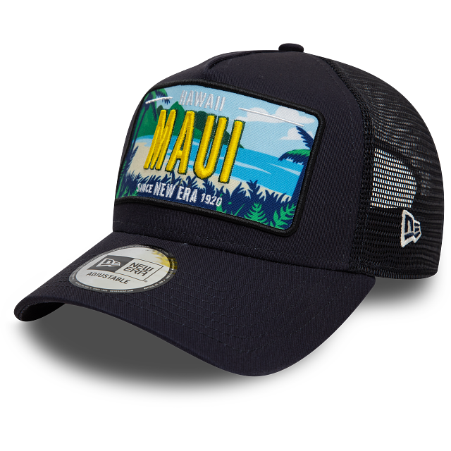 New Era License Plate Trucker Cap Maui Dark Blue - Soulsideshop