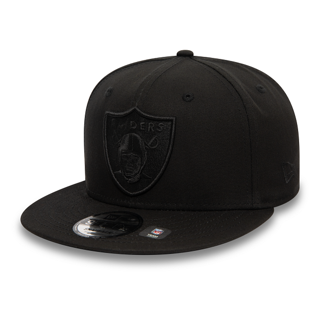 New Era Monochrome Las Vegas Raiders NFL 9FIFTY Snapback Cap Black - Soulsideshop