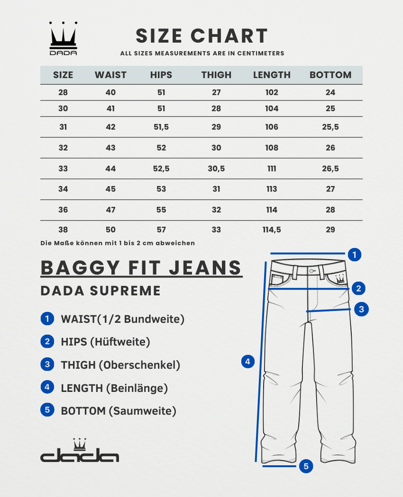 DADA Supreme Freedom Baggy Fit Jeans Blue - Soulsideshop