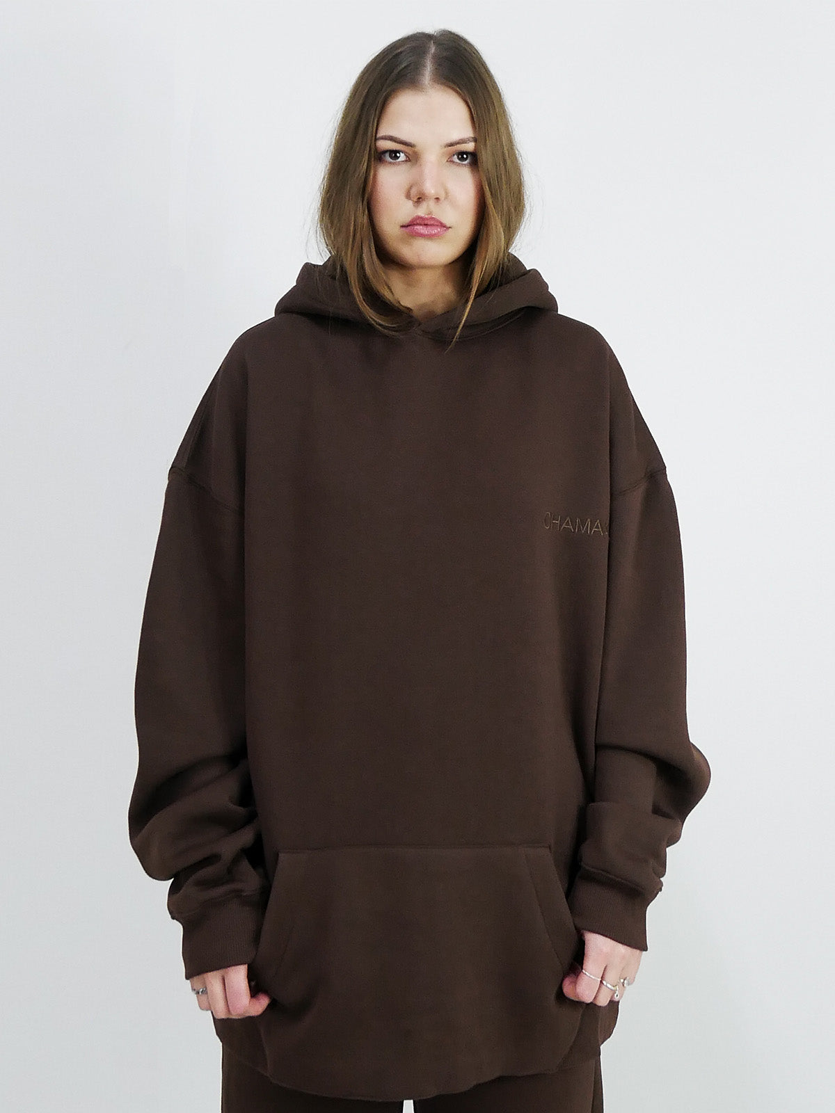 Chamakam Organic Oversized Premium Hoodie Brown - Soulsideshop