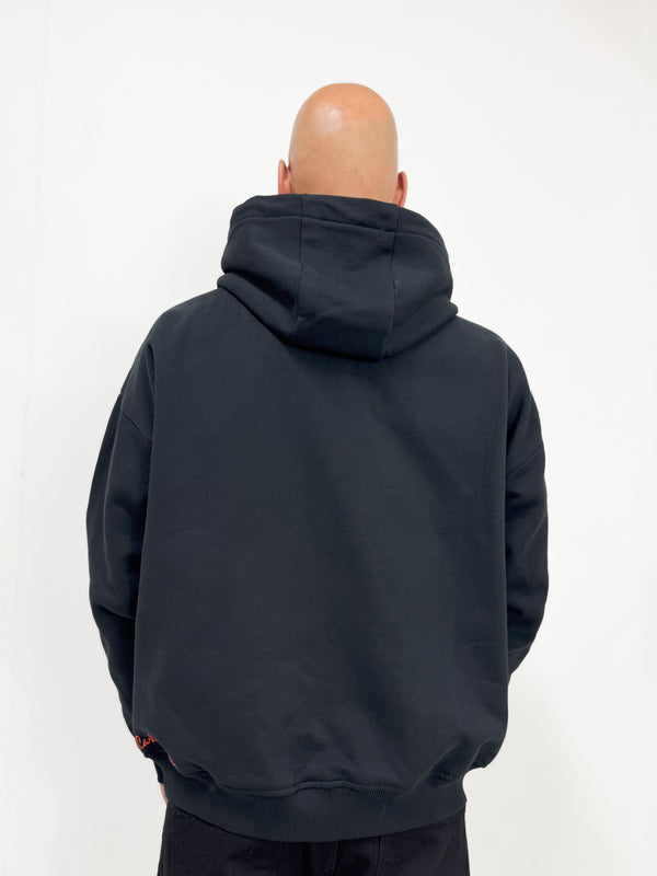 Carlo Colucci Big Logo Hoodie Black - Soulsideshop