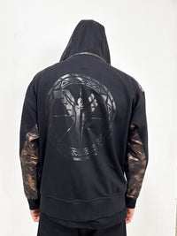 Carlo Colucci Zip Hoodie Mit Permut Details Black - Soulsideshop